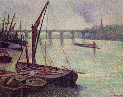 ボクスホール橋のテムズ川、ロンドン、1893 作： Maximilien Luce